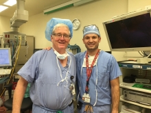 David M. Countryman (left) with surgery resident Kevin Tyler