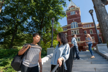 Students by Tech Tower