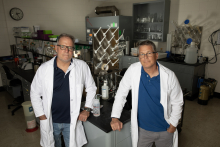 Researchers Michael Farrell (left) and Brian Hammer are working on a potential new way to boost the effectiveness of influenza vaccines. (Credit: Sean McNeil) Researchers Michael Farrell (left) and Brian Hammer are working on a potential new way to boost the effectiveness of influenza vaccines. (Credit: Sean McNeil)