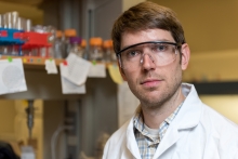 Biological Sciences researcher Will Ratcliff in his lab Biological Sciences researcher Will Ratcliff in his lab